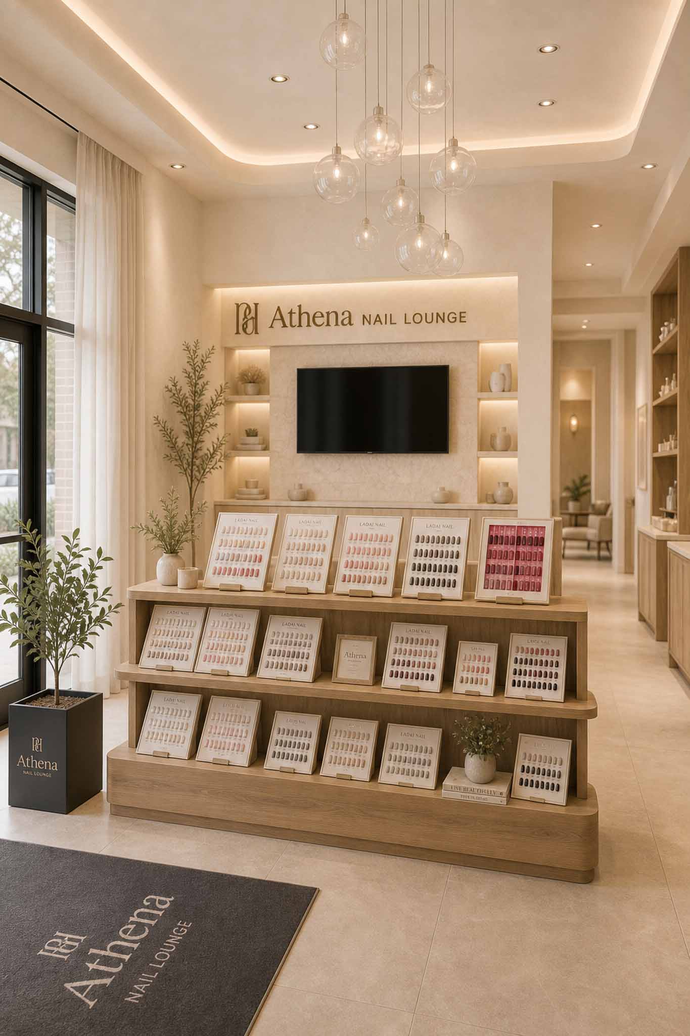 Swatch display rendered in Athena's clean-luxury style